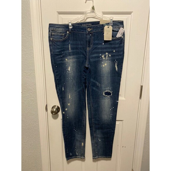 Maurices Denim - Maurices Denim Flex Distressed Skinny Jean Pants Womens Size 15/16